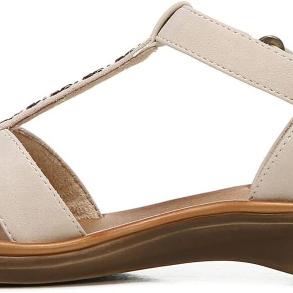 Women's Summer Sandals Faux Leather Flat Shoes Rhinestones Comfortable - Picture 4 of 7